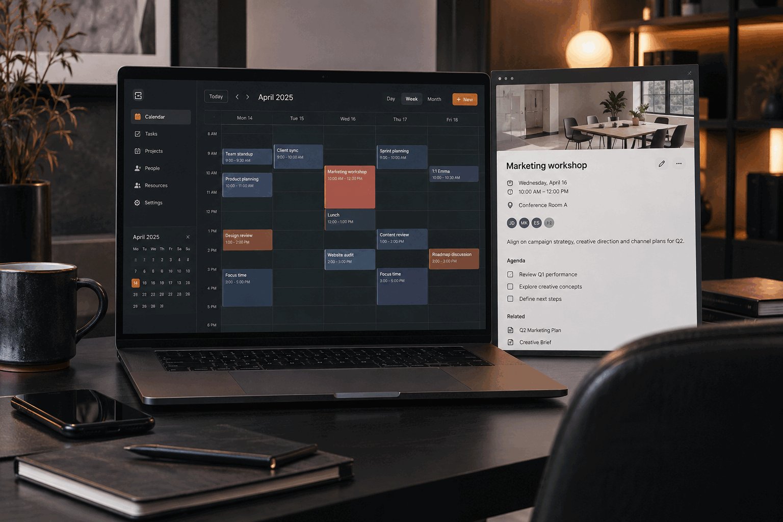 Web application for scheduling and team coordination